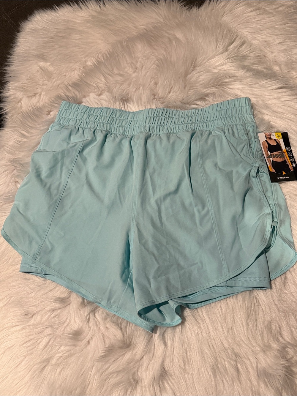 Avia Light Mint Athletic Shorts with Elastic Waist